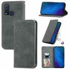 For vivo Y50 Retro Skin Feel Magnetic Horizontal Flip Leather Phone Case(Gray) - 1