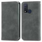 For vivo Y50 Retro Skin Feel Magnetic Horizontal Flip Leather Phone Case(Gray) - 2