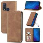 For vivo Y50 Retro Skin Feel Magnetic Horizontal Flip Leather Phone Case(Brown) - 1