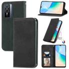 For vivo Y76 5G Retro Skin Feel Magnetic Horizontal Flip Leather Phone Case(Black) - 1
