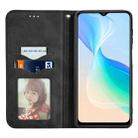 For vivo Y76 5G Retro Skin Feel Magnetic Horizontal Flip Leather Phone Case(Black) - 3