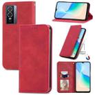 For vivo Y76 5G Retro Skin Feel Magnetic Horizontal Flip Leather Phone Case(Red) - 1