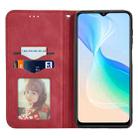For vivo Y76 5G Retro Skin Feel Magnetic Horizontal Flip Leather Phone Case(Red) - 3