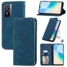 For vivo Y76 5G Retro Skin Feel Magnetic Horizontal Flip Leather Phone Case(Blue) - 1