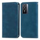 For vivo Y76 5G Retro Skin Feel Magnetic Horizontal Flip Leather Phone Case(Blue) - 2