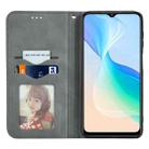 For vivo Y76 5G Retro Skin Feel Magnetic Horizontal Flip Leather Phone Case(Gray) - 3