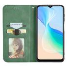 For vivo Y76 5G Retro Skin Feel Magnetic Horizontal Flip Leather Phone Case(Green) - 3