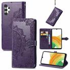 For Samsung Galaxy A13 4G Mandala Flower Embossed Leather Phone Case(Purple) - 1