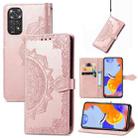 For Xiaomi Redmi Note 11 Pro 4G Global Mandala Flower Embossed Flip Leather Phone Case(Rose Gold) - 1