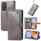 For Xiaomi Redmi Note 11 Pro 4G Global Mandala Flower Embossed Flip Leather Phone Case(Gray) - 1