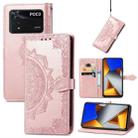 For Xiaomi Poco M4 Pro 4G Mandala Flower Embossed Flip Leather Phone Case(Rose Gold) - 1