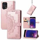 For OPPO Find X5 Pro Mandala Flower Embossed Flip Leather Phone Case(Rose Gold) - 1