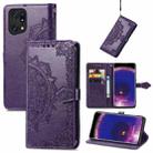 For OPPO Find X5 Pro Mandala Flower Embossed Flip Leather Phone Case(Purple) - 1