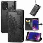 For OPPO Find X5 Mandala Flower Embossed Flip Leather Phone Case(Black) - 1