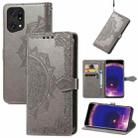 For OPPO Find X5 Mandala Flower Embossed Flip Leather Phone Case(Gray) - 1