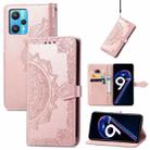 For OPPO Realme 9 Pro Mandala Flower Embossed Flip Leather Phone Case(Rose Gold) - 1