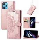 For OPPO Realme 9 Pro+ 5G Mandala Flower Embossed Flip Leather Phone Case(Rose Gold) - 1