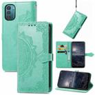 For Nokia G21 Mandala Flower Embossed Flip Leather Phone Case(Green) - 1