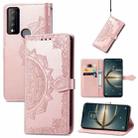 For TCL 30 V 5G Mandala Flower Embossed Flip Leather Phone Case(Rose Gold) - 1