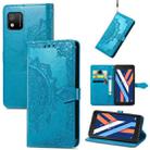 For Wiko Y52 Mandala Flower Embossed Flip Leather Phone Case(Blue) - 1