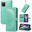 For Wiko Y52 Mandala Flower Embossed Flip Leather Phone Case(Green) - 1