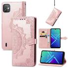 For Wiko Y82 Mandala Flower Embossed Flip Leather Phone Case(Rose Gold) - 1