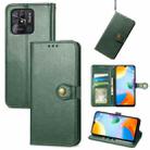 For Xiaomi Redmi 10C Retro Solid Color Buckle Leather Phone Case(Green) - 1