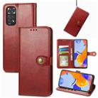 For Xiaomi Redmi Note 11 Pro 4G Global  Retro Solid Color Buckle Leather Phone Case(Red) - 1