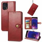 For OPPO Find X5 Retro Solid Color Buckle Leather Phone Case(Red) - 1