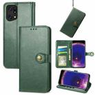 For OPPO Find X5 Pro Retro Solid Color Buckle Leather Phone Case(Green) - 1