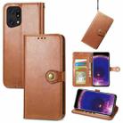 For OPPO Find X5 Pro Retro Solid Color Buckle Leather Phone Case(Brown) - 1