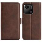 For Xiaomi Redmi 10A Dual-side Magnetic Buckle Leather Phone Case(Brown) - 1