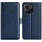 For Xiaomi Redmi 10A Dual-side Magnetic Buckle Leather Phone Case(Dark Blue) - 1