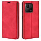 For Xiaomi Redmi 10A Retro-skin Magnetic Suction Leather Phone Case(Red) - 1