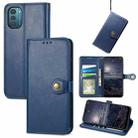 For Nokia G21 Retro Solid Color Buckle Leather Phone Case(Blue) - 1