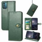 For Nokia G21 Retro Solid Color Buckle Leather Phone Case(Green) - 1