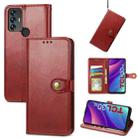 For TCL 30 SE Retro Solid Color Buckle Leather Phone Case(Red) - 1
