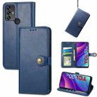 For TCL 30 SE Retro Solid Color Buckle Leather Phone Case(Blue) - 1