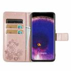 For OPPO Find X5 Pro Four-leaf Clasp Embossed Buckle Leather Phone Case(Rose Gold) - 3