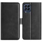 For Samsung Galaxy M53 Dual-side Magnetic Buckle Leather Phone Case(Black) - 1