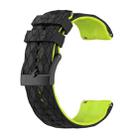 For Suunto 9 24mm Mixed-Color Silicone Watch Band(Black+Green) - 1