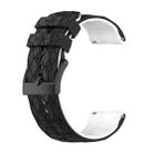 For Suunto 7 24mm Mixed-Color Silicone Watch Band(Black+White) - 1