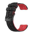 For Suunto 7 24mm Mixed-Color Silicone Watch Band(Black+Red) - 1