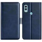 For Kyocera Android One S9 Dual-side Magnetic Buckle Leather Phone Case(Dark Blue) - 1