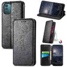 For Nokia G21 Blooming Mandala Embossed Magnetic Leather Phone Case(Black) - 1