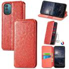 For Nokia G21 Blooming Mandala Embossed Magnetic Leather Phone Case(Red) - 1
