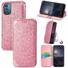 For Nokia G21 Blooming Mandala Embossed Magnetic Leather Phone Case(Pink) - 1