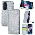 For Motorola Edge X30 Blooming Mandala Embossed Magnetic Leather Phone Case(Gray) - 1