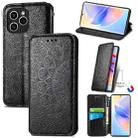 For Honor 60 SE Blooming Mandala Embossed Magnetic Leather Phone Case(Black) - 1