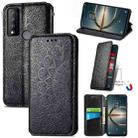 For TCL 30 V 5G Blooming Mandala Embossed Magnetic Leather Phone Case(Black) - 1